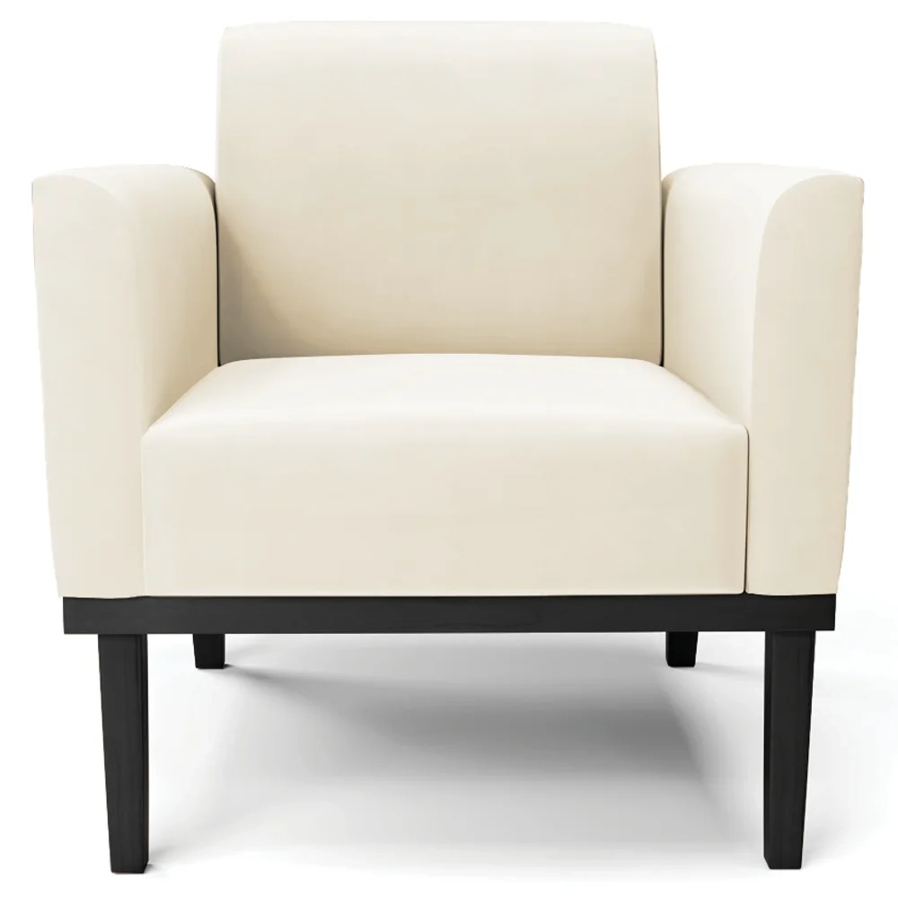 Poltrona Base Madeira Preto Kit 2 Maressa Veludo Bege - Ibiza