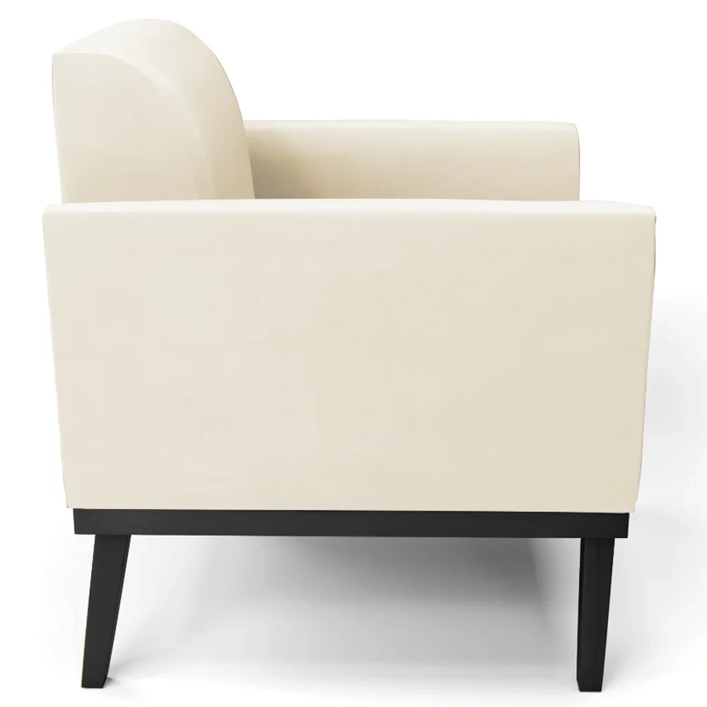 Poltrona Base Madeira Preto Kit 2 Maressa Veludo Bege - Ibiza