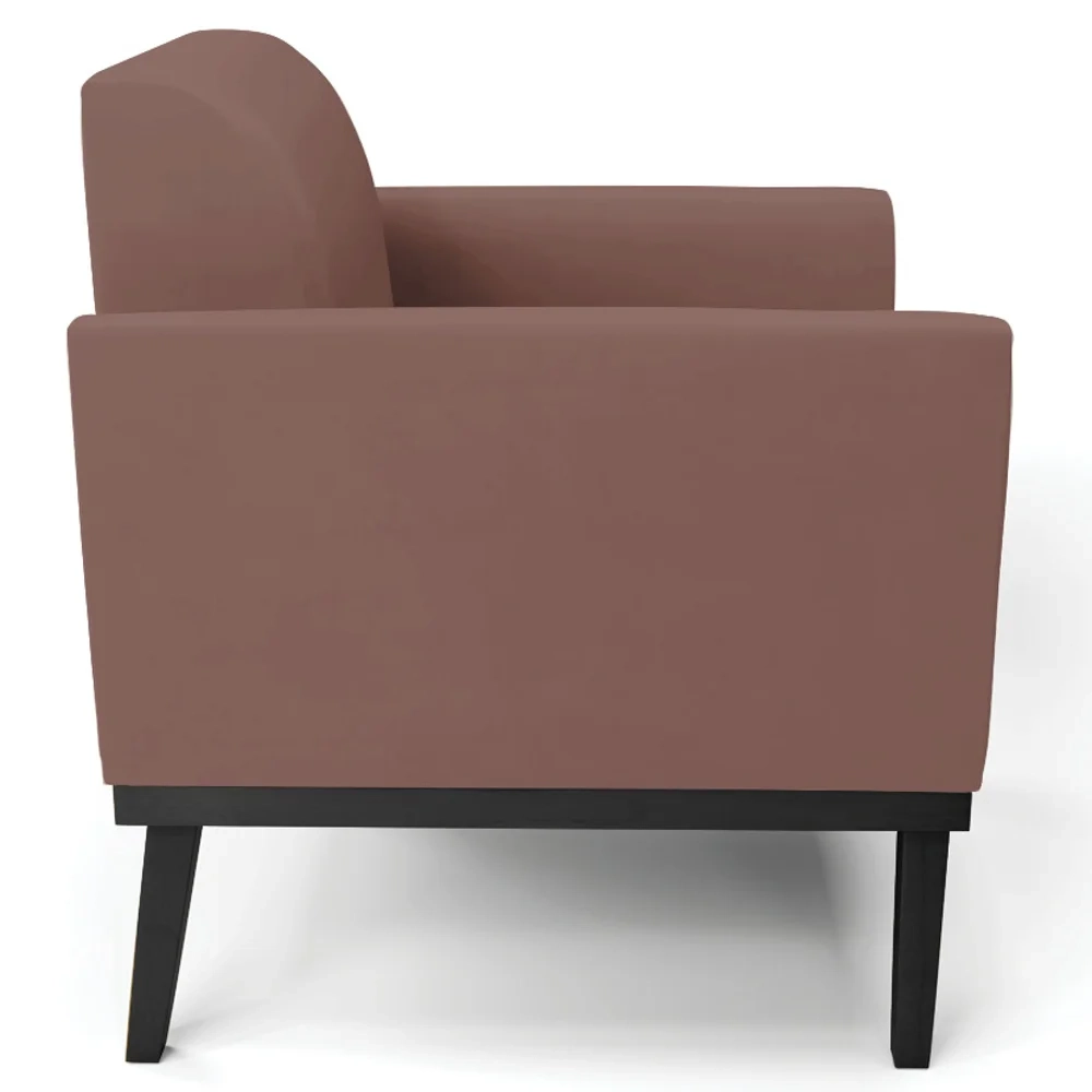 Poltrona Base Madeira Preto Kit 2 Maressa Veludo Rosê - Ibiza