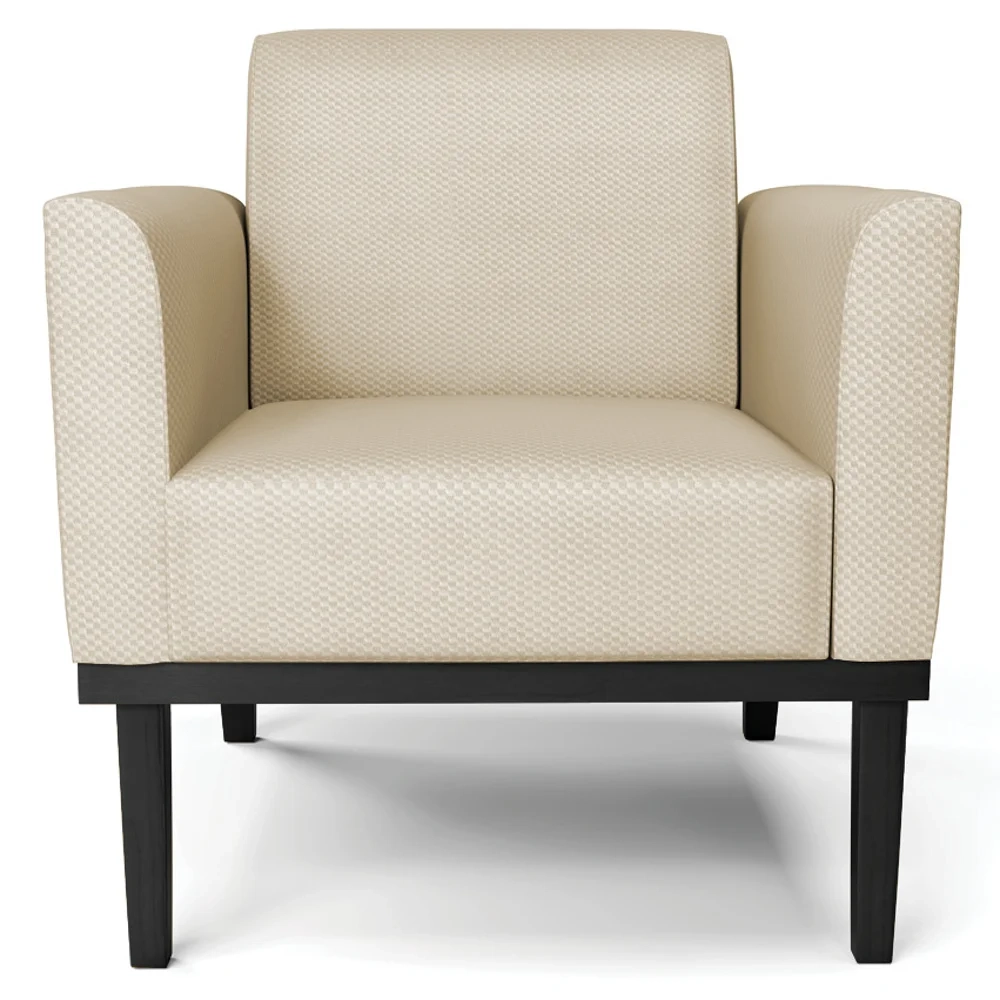 Poltrona Decorativa Base Madeira Preto Maressa Veludo Luxo Off White - Ibiza