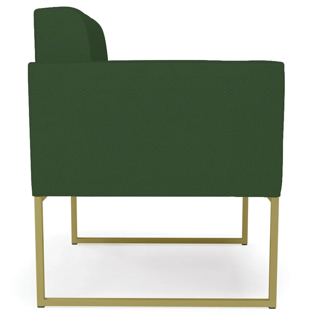 Poltrona Decorativa Base Industrial Dourado Ana Veludo Luxo Verde - Ibiza