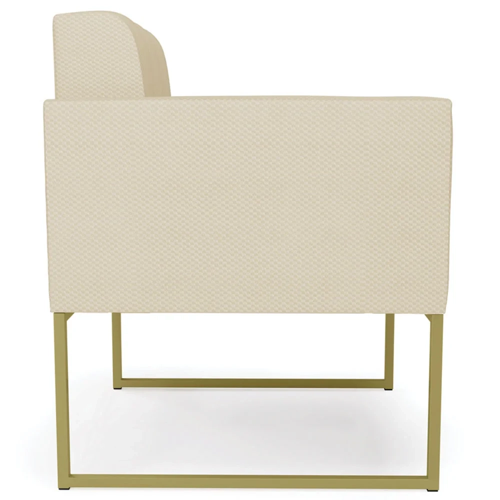 Poltrona Base Industrial Dourado Kit 2 Ana Veludo Luxo Off White - Ibiza