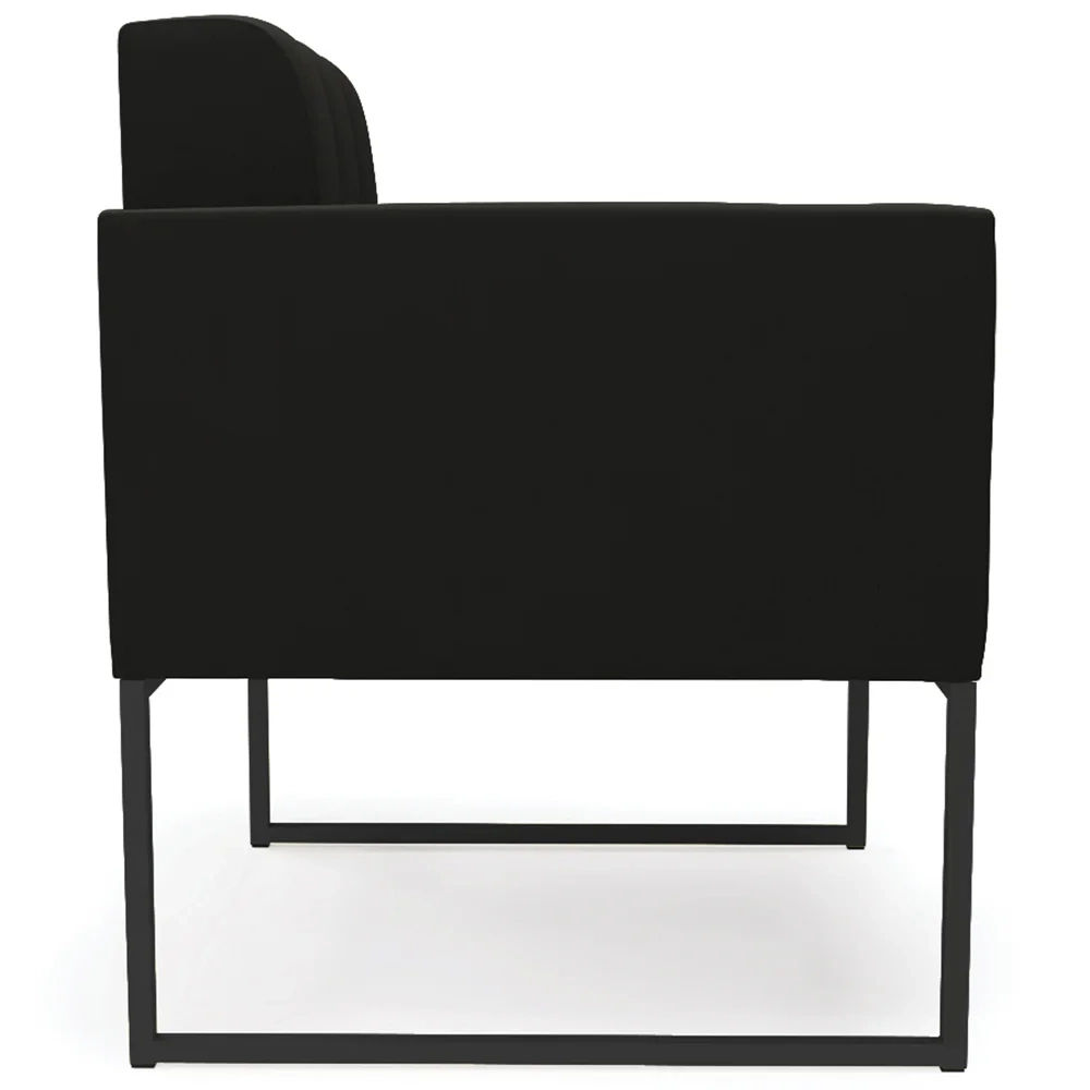 Poltrona Base Industrial Preto Kit 2 Ana Suede Preto - Ibiza