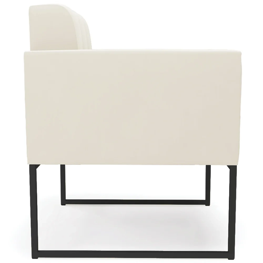 Poltrona Base Industrial Preto Kit 2 Ana Veludo Bege - Ibiza