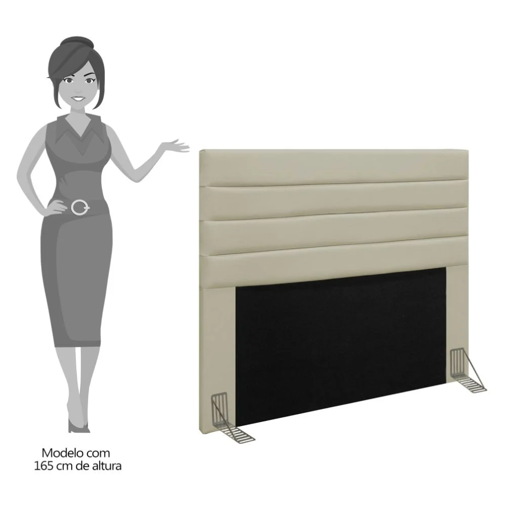 Cabeceira Cama Box Casal 140cm Rubi W01 Corano Bege - Mpozenato