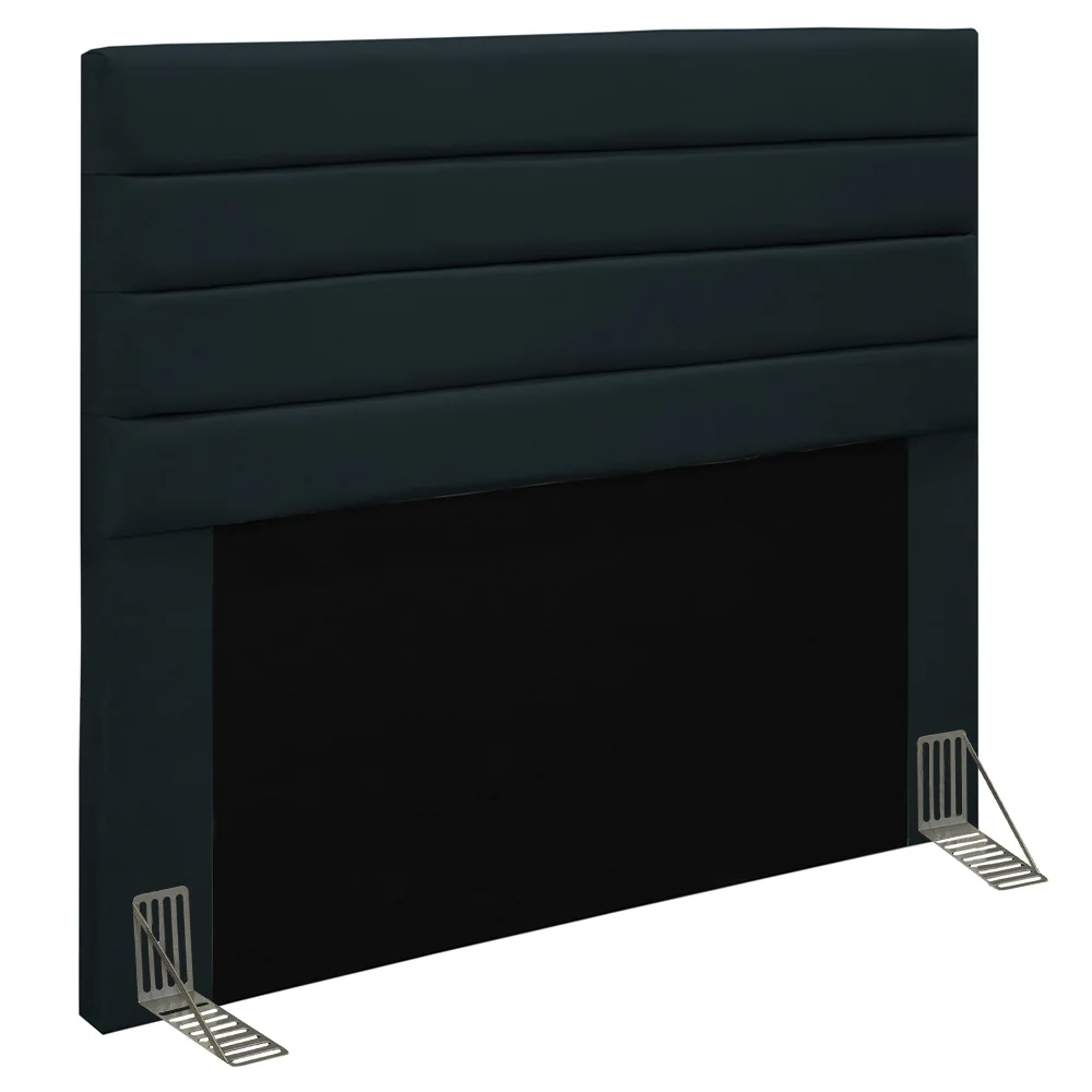 Cabeceira Cama Box Casal 140cm Rubi W01 Suede Preto - Mpozenato