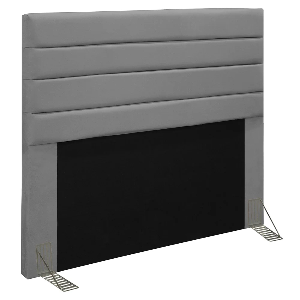 Cabeceira Cama Box Casal 140cm Rubi W01 Suede Cinza - Mpozenato