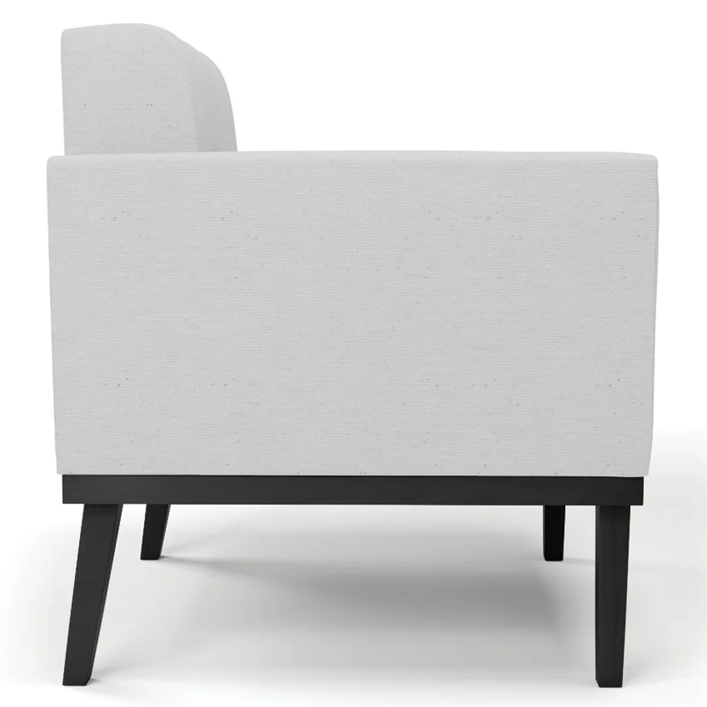 Poltrona Decorativa Base Madeira Preto Ana Linho Cinza - Ibiza