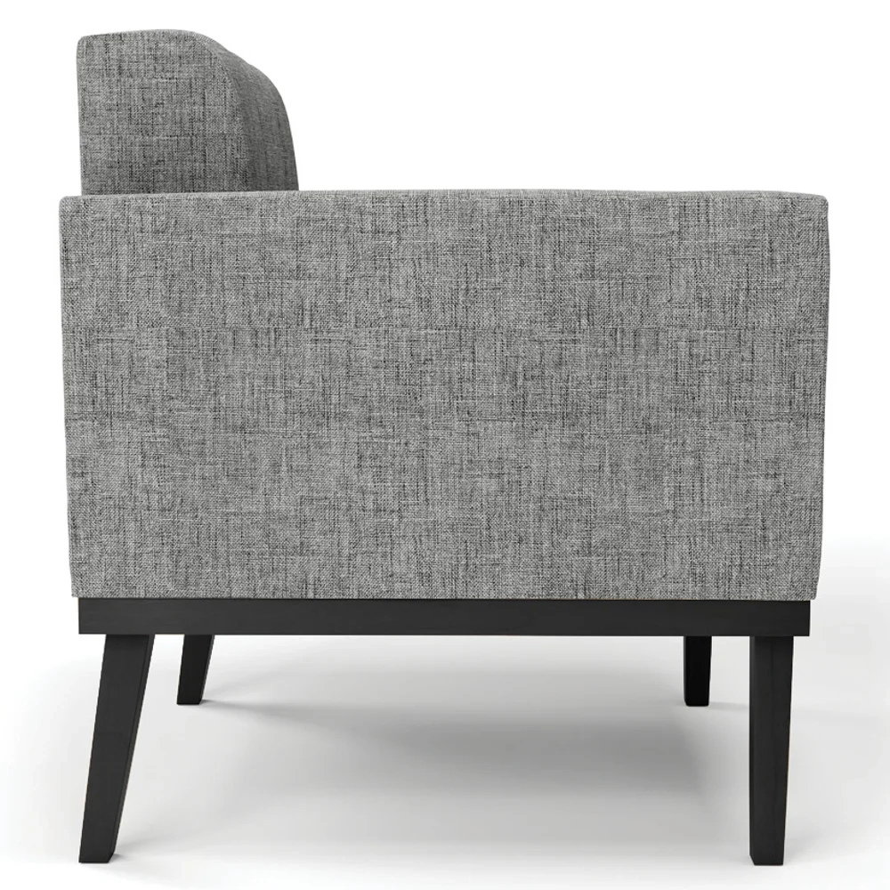 Poltrona Decorativa Base Madeira Preto Ana Linho Grafite - Ibiza