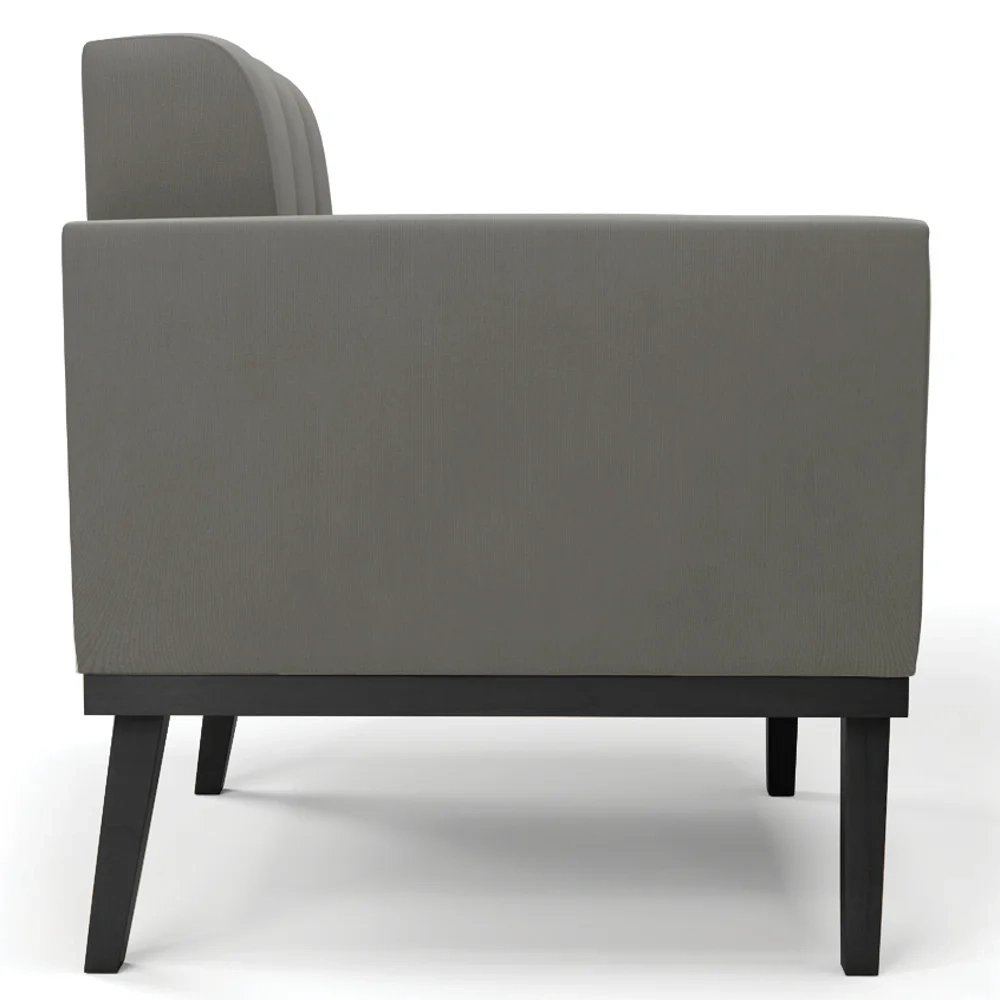 Poltrona Decorativa Base Madeira Preto Ana Suede Grafite - Ibiza