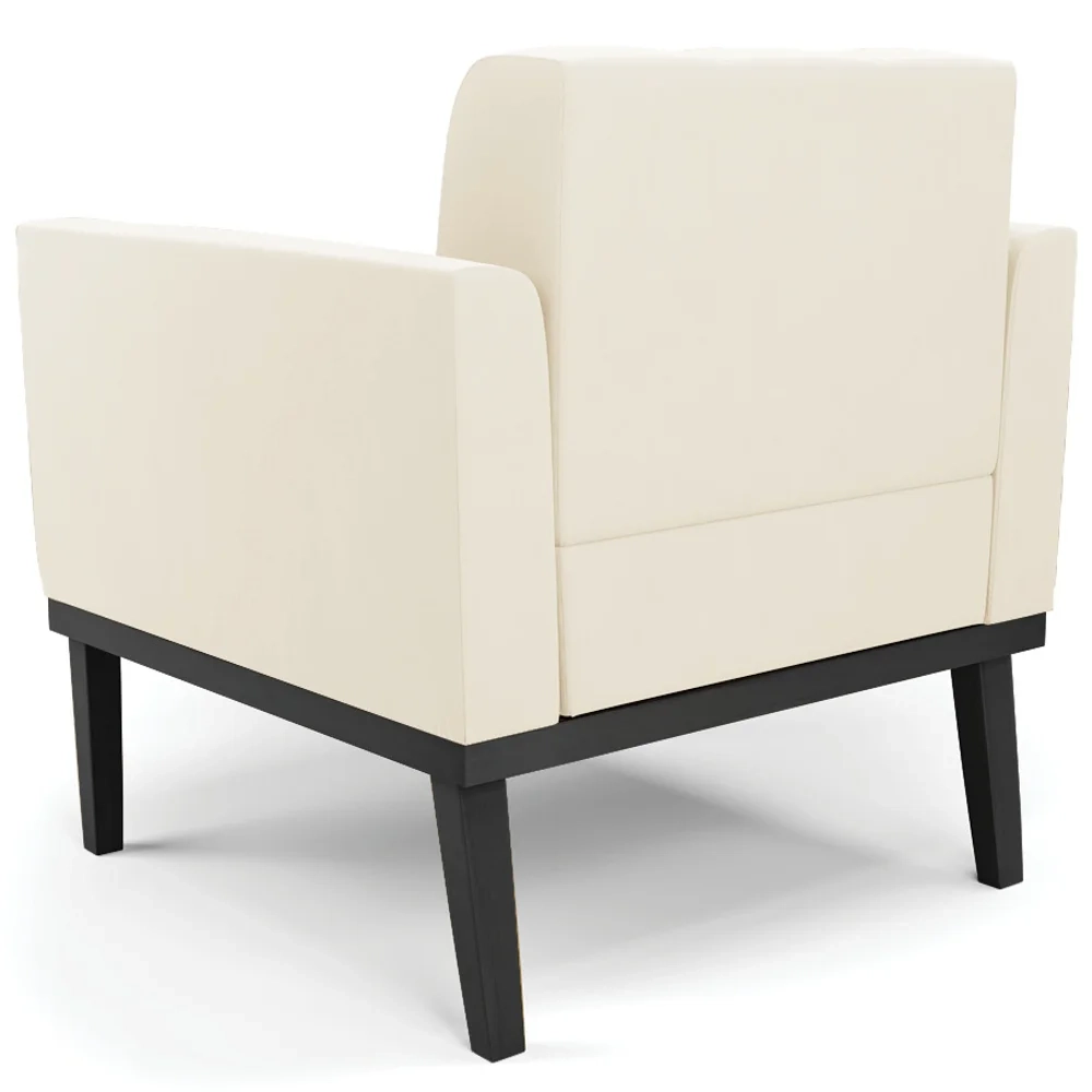 Poltrona Base Madeira Preto Kit 2 Ana Veludo Bege - Ibiza