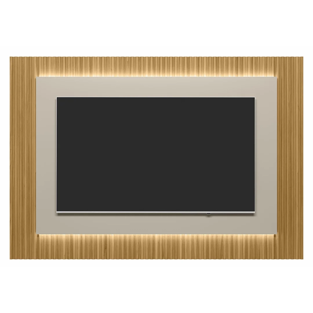Painel Para TV Suspenso 70 Pol 220cm Real L06 Tauari/Off White Fosco - Mpozenato