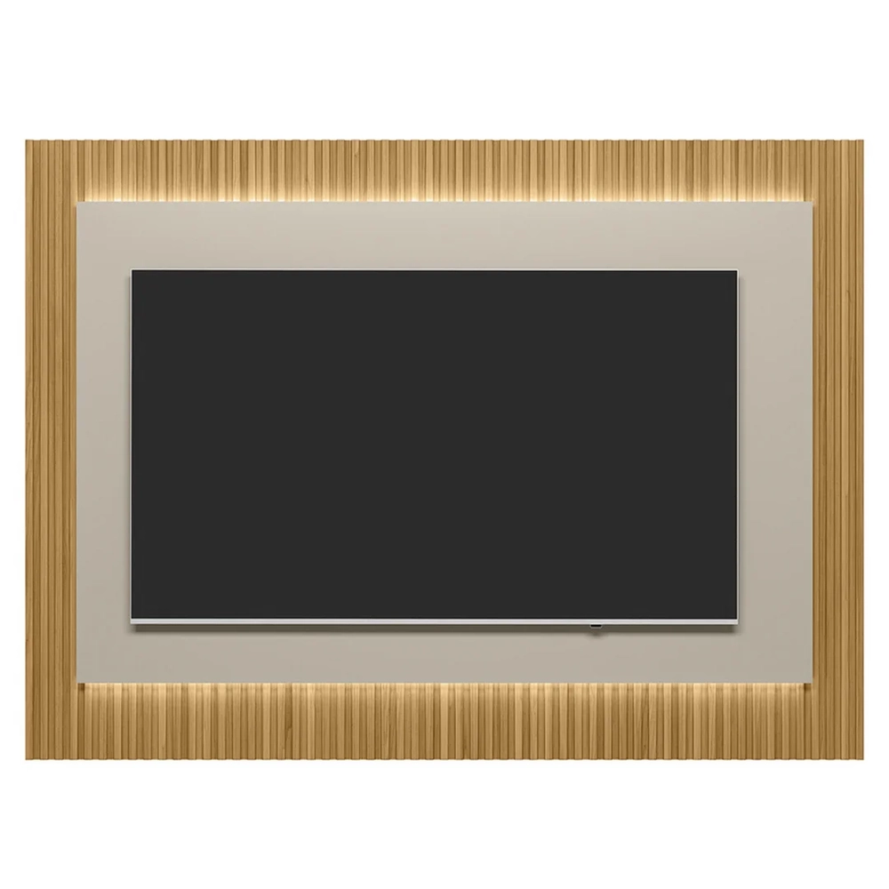 Painel Para TV Suspenso 70 Pol 200cm Real L06 Tauari/Off White Fosco - Mpozenato