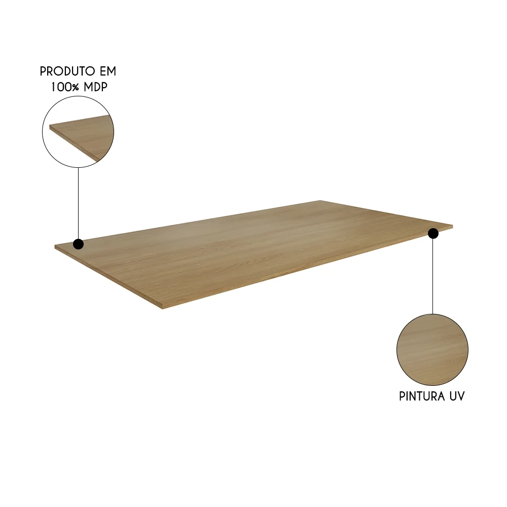Tampo Para Balcão de Cozinha 150cm MDP Amêndoa - AJL Móveis