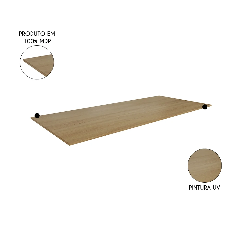 Tampo Para Balcão de Cozinha 160cm MDP Amêndoa - AJL Móveis