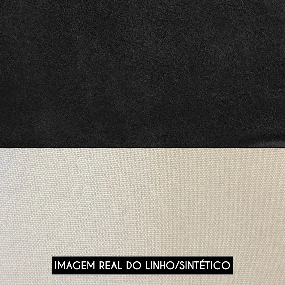 Poltrona para Sala Giratória Redonda Saphire Z32 Linho Bege/Preto - Mpozenato