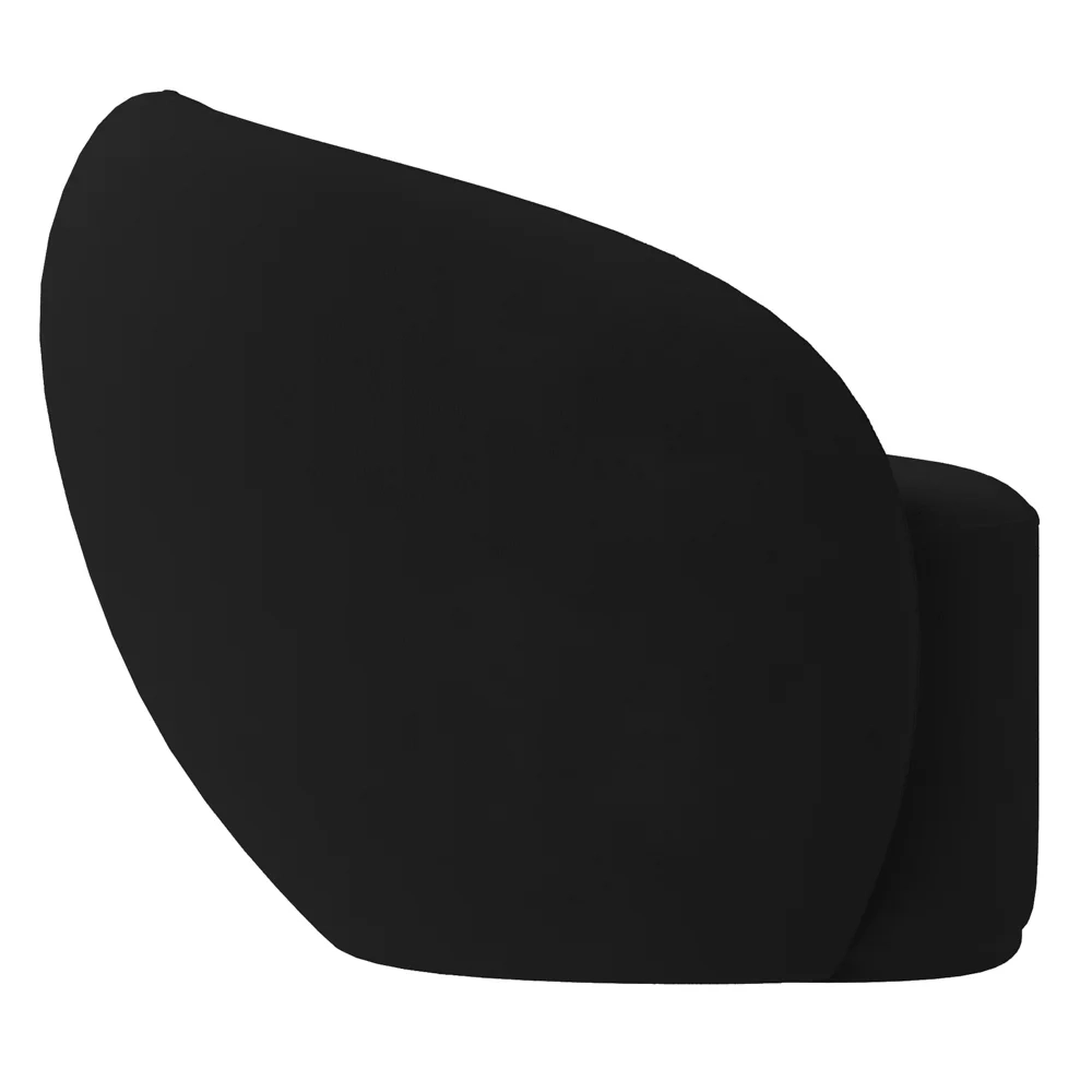 Poltrona para Sala de Estar Giratória Orgânica Garbin Z08 Veludo Preto - Mpozenato