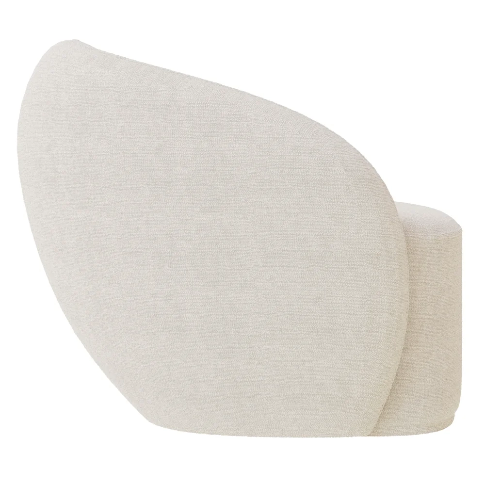 Poltrona para Sala de Estar Giratória Orgânica Garbin Z08 Boucle Bege - Mpozenato