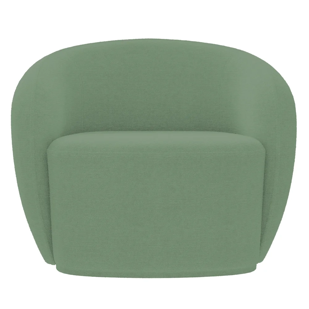 Poltrona para Sala de Estar Orgânica Kit com 2 Garbin Z08 Boucle Verde - Mpozenato