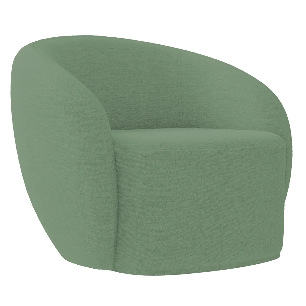 Poltrona para Sala de Estar Orgânica Kit com 2 Garbin Z08 Boucle Verde - Mpozenato