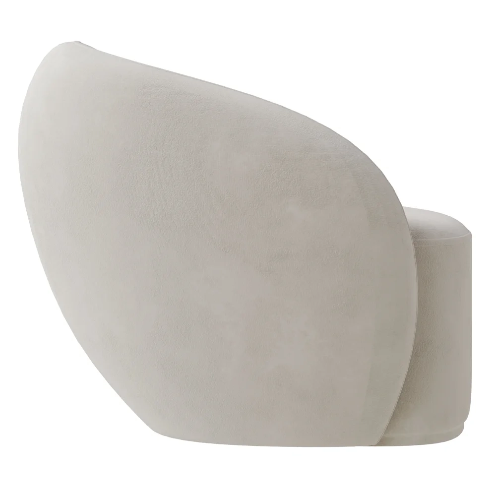 Poltrona para Sala de Estar Orgânica Kit com 2 Garbin Z08 Veludo Bege - Mpozenato