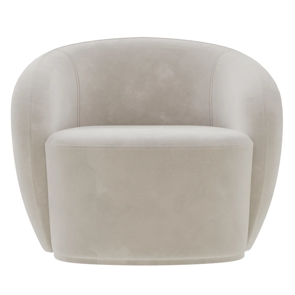 Poltrona para Sala de Estar Orgânica Kit com 2 Garbin Z08 Veludo Bege - Mpozenato