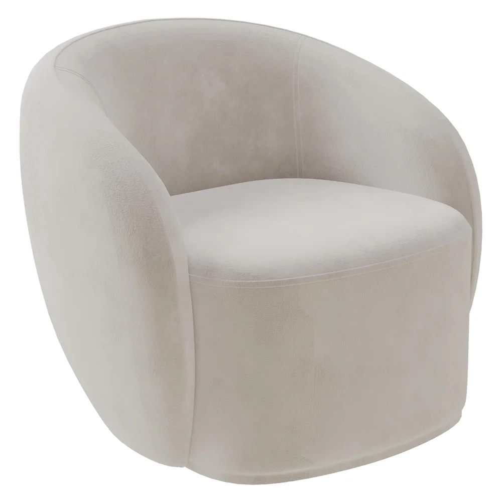 Poltrona para Sala de Estar Orgânica Kit com 2 Garbin Z08 Veludo Bege - Mpozenato