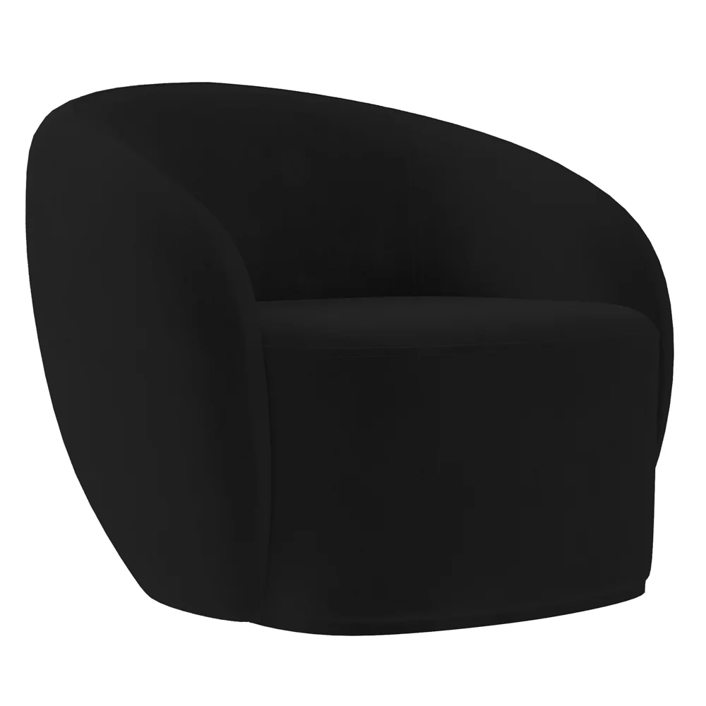 Poltrona para Sala de Estar Orgânica Kit com 2 Garbin Z08 Veludo Preto - Mpozenato