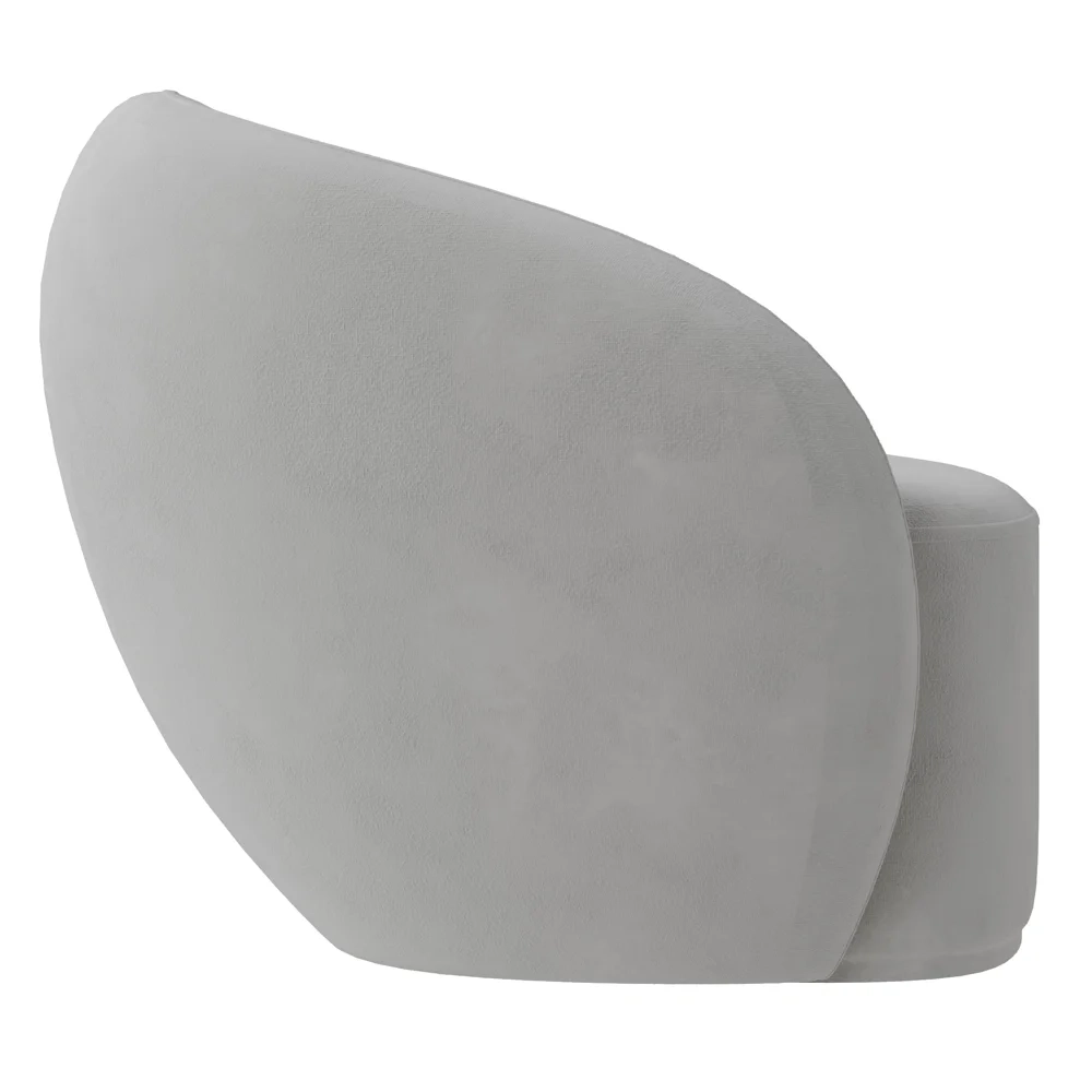 Poltrona para Sala de Estar Orgânica Kit com 2 Garbin Z08 Veludo Cinza - Mpozenato