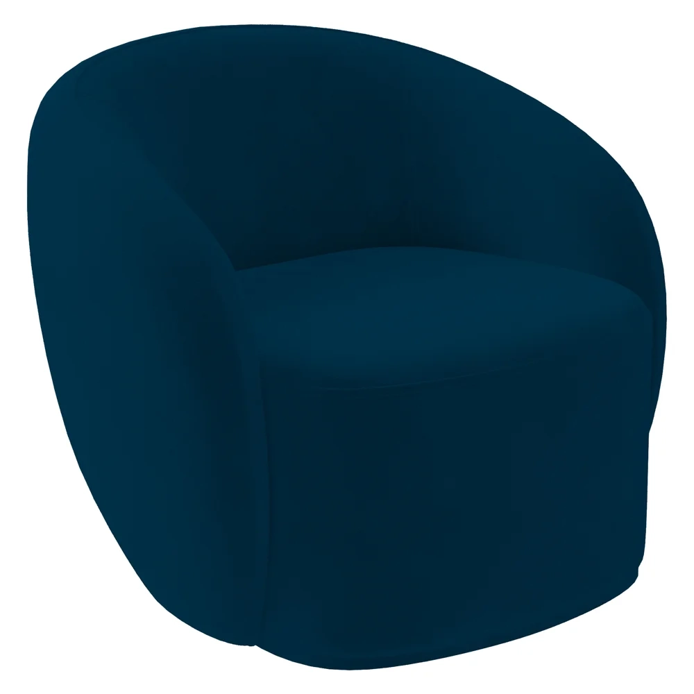 Poltrona para Sala de Estar Orgânica Kit com 2 Garbin Z08 Veludo Azul Marinho - Mpozenato