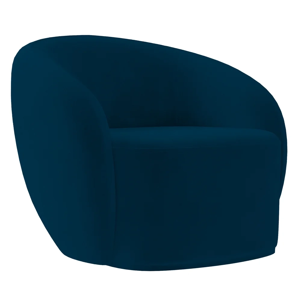 Poltrona para Sala de Estar Orgânica Kit com 2 Garbin Z08 Veludo Azul Marinho - Mpozenato