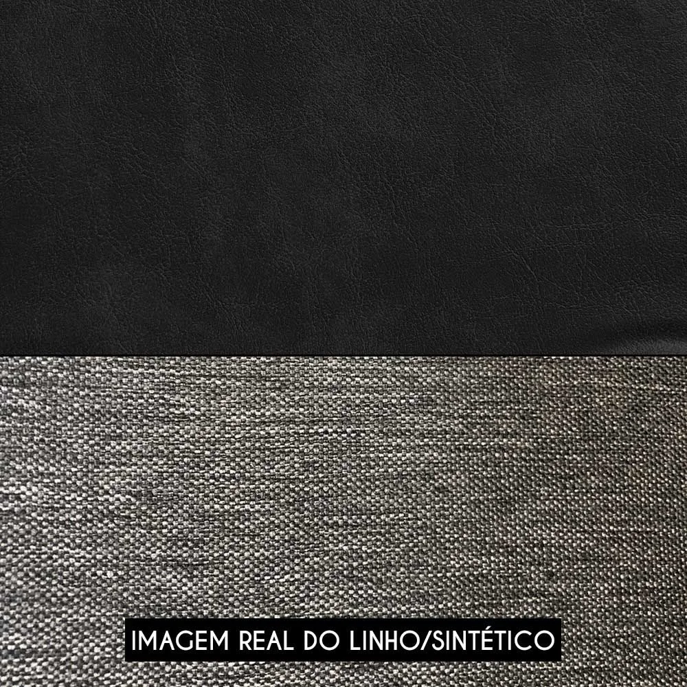 Poltrona para Sala Giratória Redonda Saphire Z32 Linho Cinza/Preto - Mpozenato