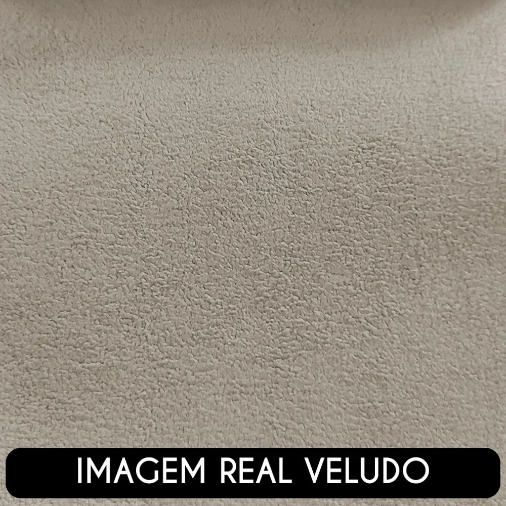 Poltrona para Sala de Estar Decorativa Quadrada Maggie Z08 Veludo Bege - Mpozenato