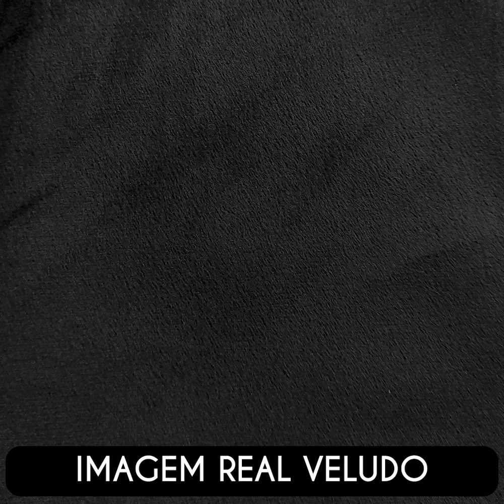 Poltrona para Sala de Estar Decorativa Quadrada Maggie Z08 Veludo Preto - Mpozenato