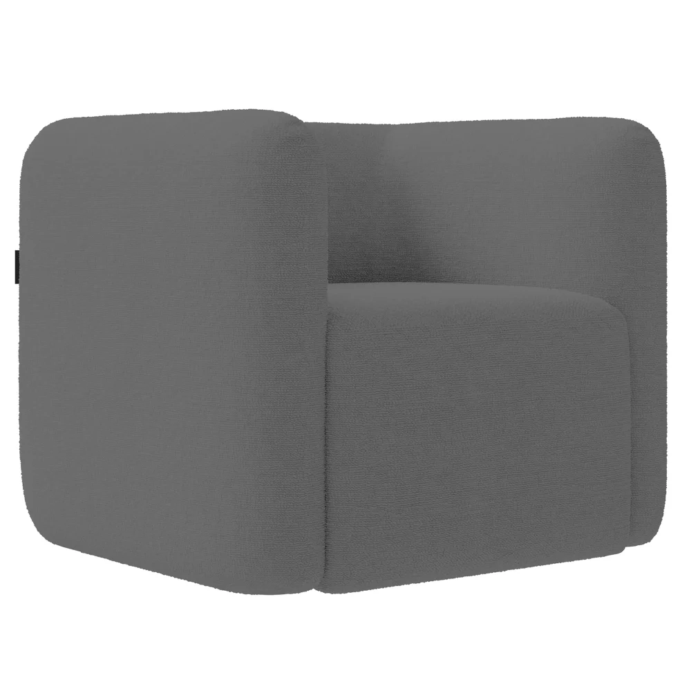 Poltrona para Sala de Estar Decorativa Kit com 2 Maggie Z08 Boucle Cinza - Mpozenato