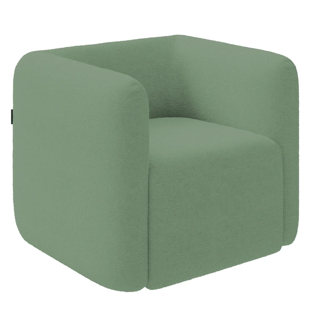 Poltrona para Sala de Estar Decorativa Kit com 2 Maggie Z08 Boucle Verde - Mpozenato