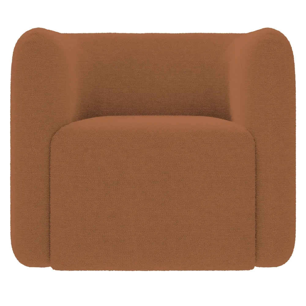 Poltrona para Sala de Estar Decorativa Kit com 2 Maggie Z08 Boucle Terracota - Mpozenato