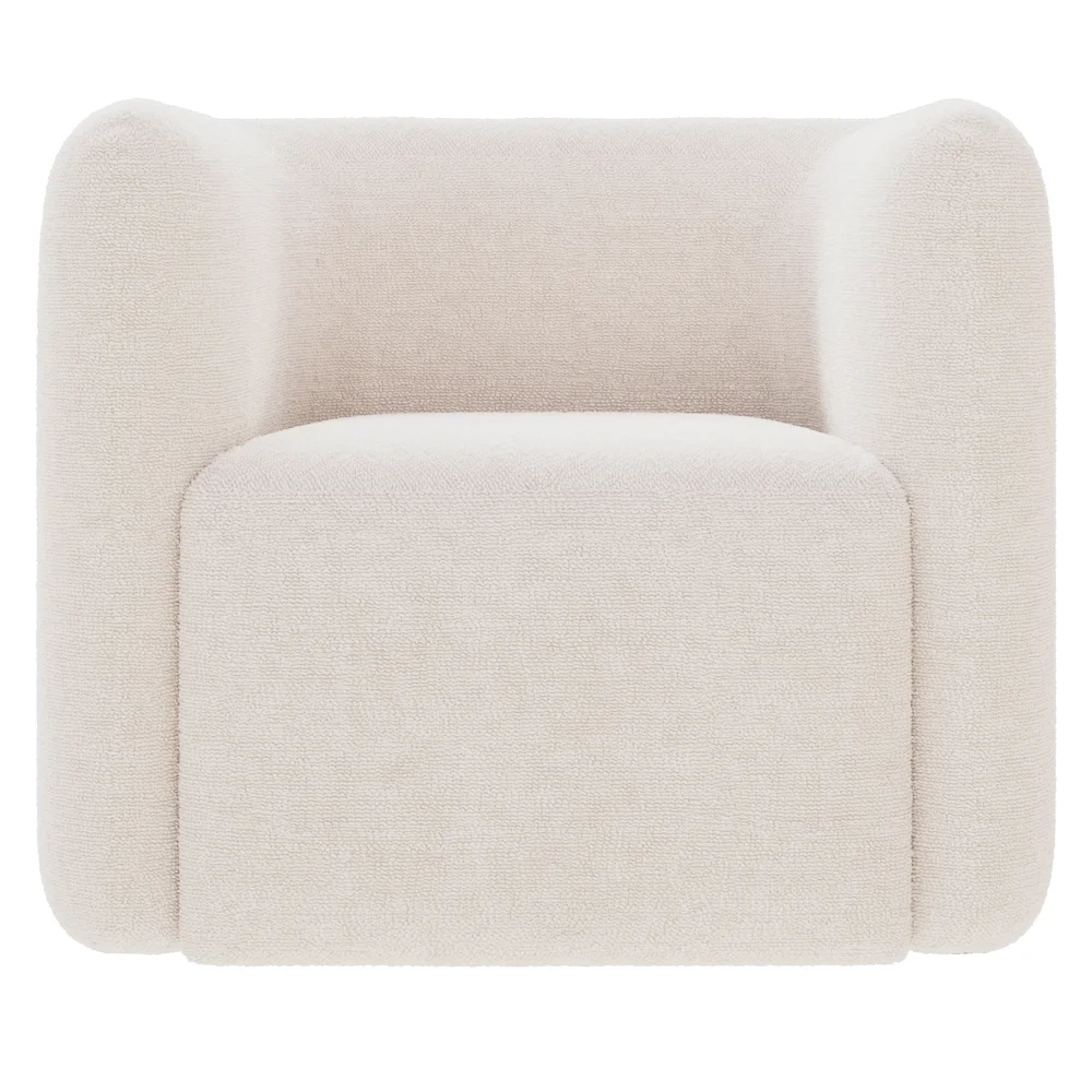 Poltrona para Sala de Estar Decorativa Kit com 2 Maggie Z08 Boucle Bege - Mpozenato