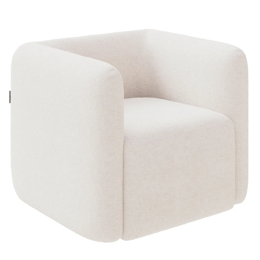 Poltrona para Sala de Estar Decorativa Kit com 2 Maggie Z08 Boucle Bege - Mpozenato