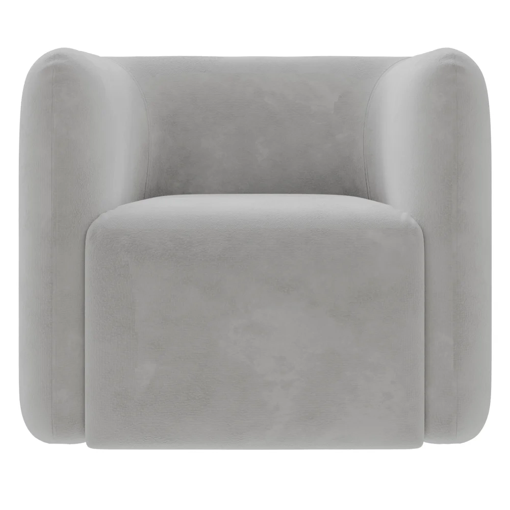 Poltrona para Sala de Estar Decorativa Kit com 2 Maggie Z08 Veludo Cinza - Mpozenato