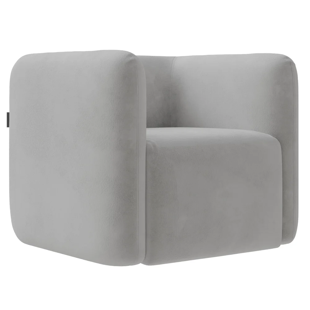 Poltrona para Sala de Estar Decorativa Kit com 2 Maggie Z08 Veludo Cinza - Mpozenato