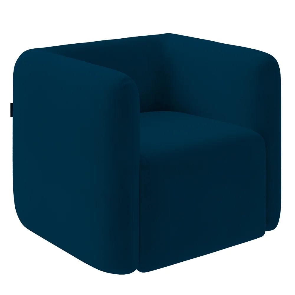Poltrona para Sala de Estar Decorativa Kit com 2 Maggie Z08 Veludo Azul Marinho - Mpozenato
