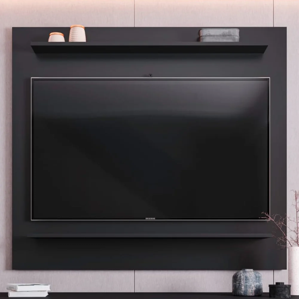 Painel para TV Suspenso 50 Pol 120cm 2 Prateleiras Versa Z34 Preto - Mpozenato