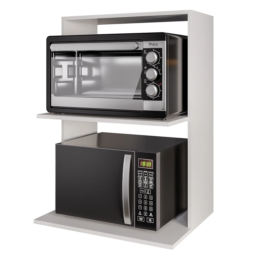 Suporte Micro-Ondas e Forno Armário Aéreo 60cm Turim Z34 Branco - Mpozenato