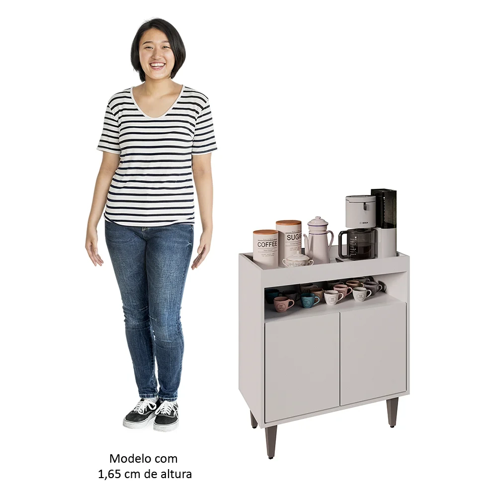 Balcão Aparador Buffet Cantinho do Café 71cm Lice Z34 Branco - Mpozenato
