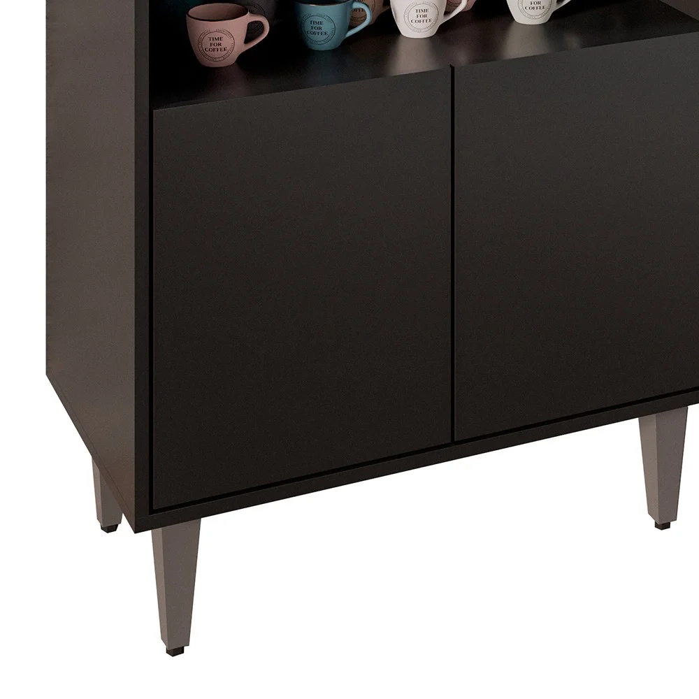 Balcão Aparador Buffet Cantinho do Café 71cm Lice Z34 Preto - Mpozenato