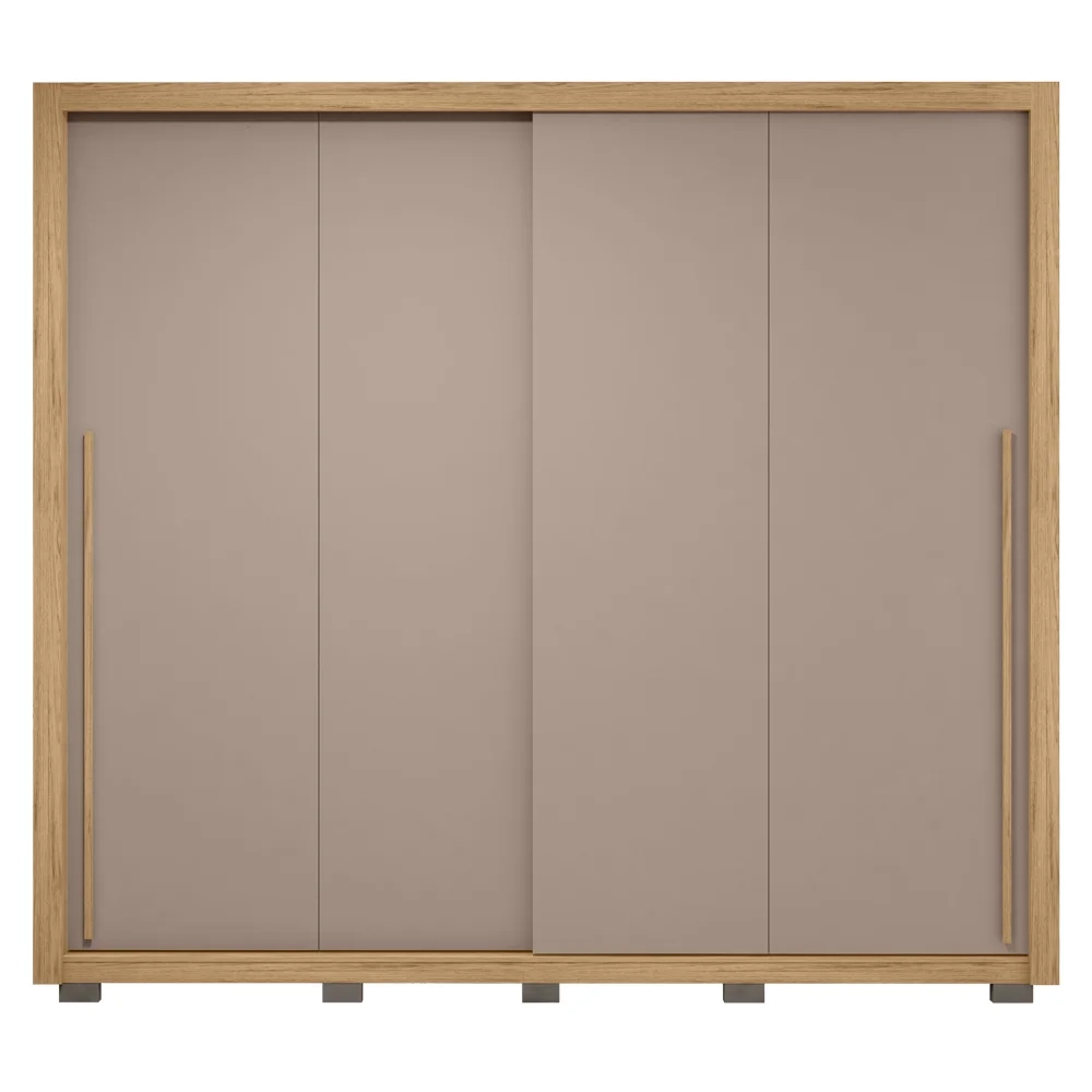 Guarda Roupa Casal 2 Portas de Correr 245cm Praticus Buriti/Fendi - Caemmun