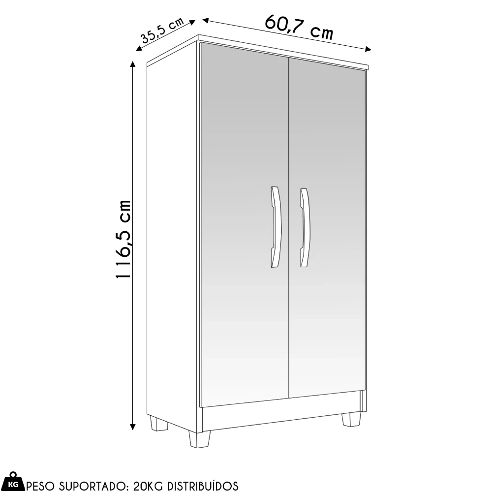 Armário Multiuso Organizador Lavanderia Olinda Carvalho/Off White - Incorplac