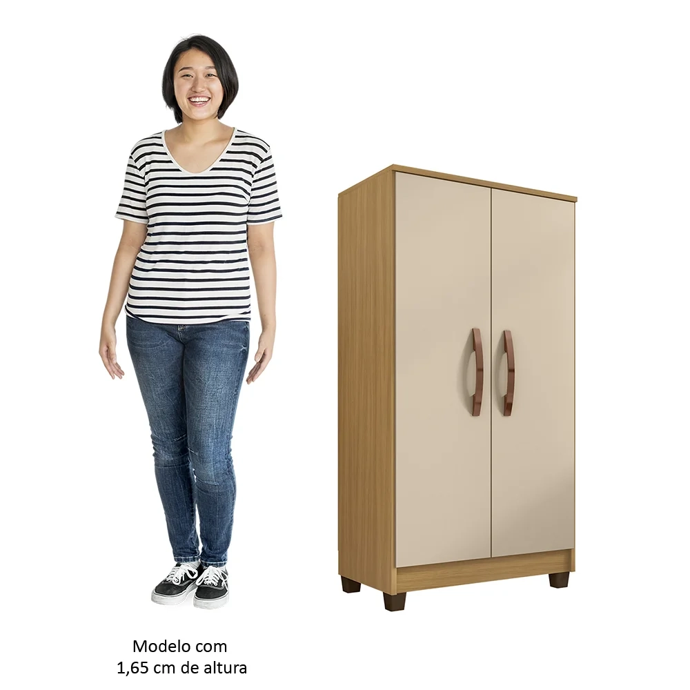 Armário Multiuso Organizador Lavanderia Olinda Carvalho/Off White - Incorplac