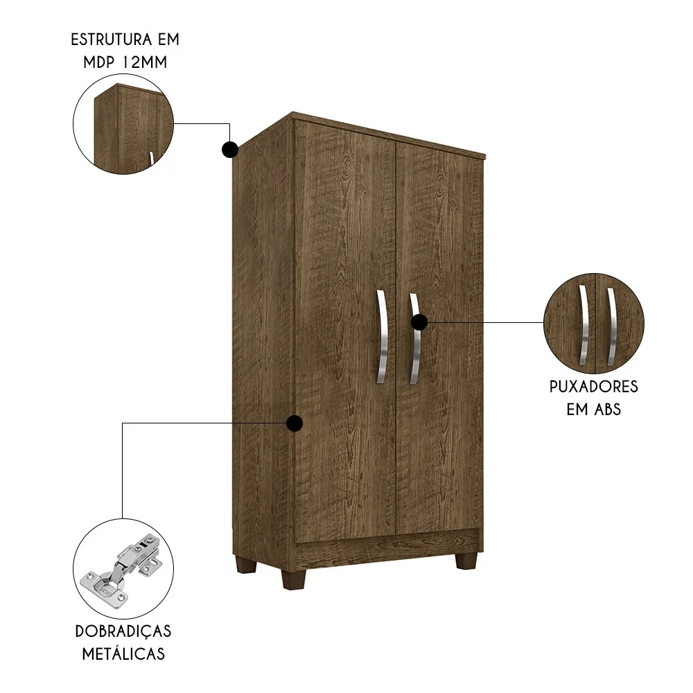 Armário Multiuso Organizador Lavanderia Olinda Malbec - Incorplac